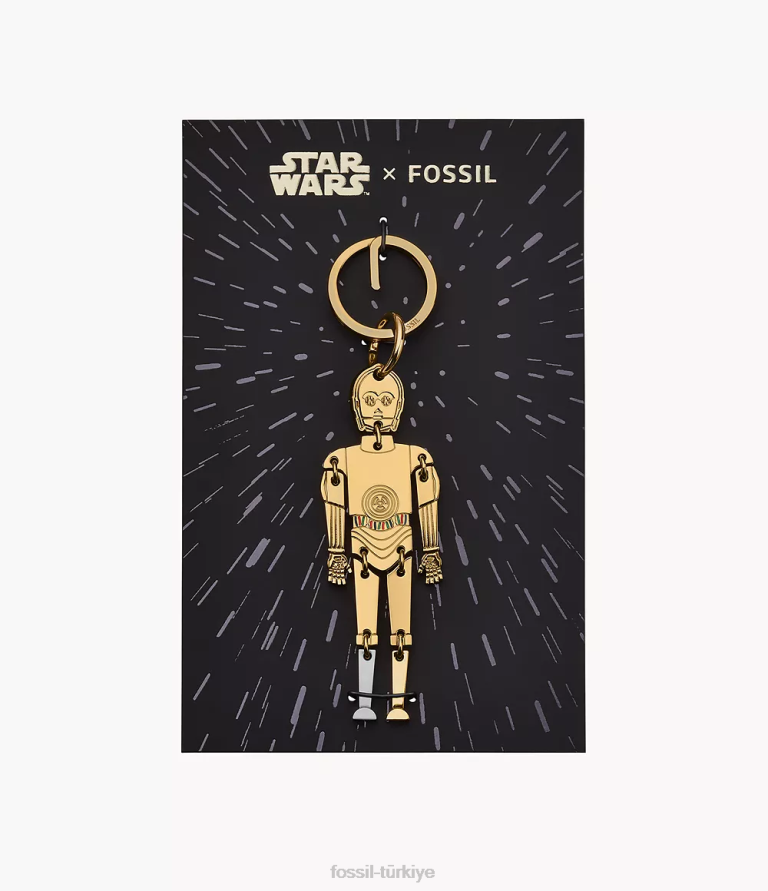 Fossil 6J042009 altın yıldız savaşları c-3po anahtarlık aksesuar erkekler