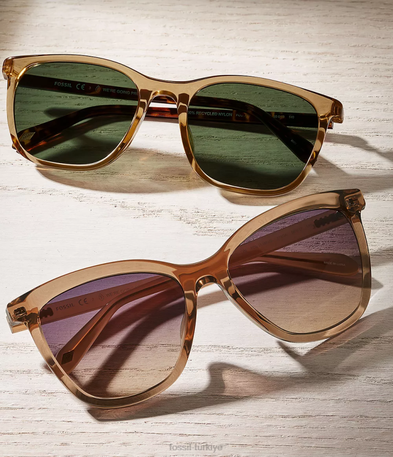 Fossil 6J042032 yeşil Julian dikdörtgen güneş gözlüğü aksesuar erkekler