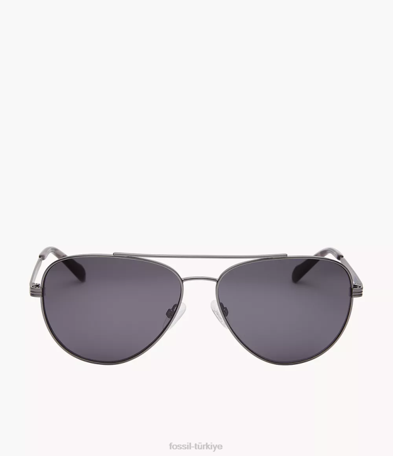 Fossil 6J042038 gri Langley havacı güneş gözlüğü aksesuar erkekler