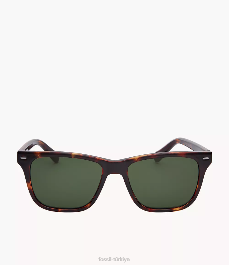 Fossil 6J042060 yeşil wells dikdörtgen güneş gözlüğü aksesuar erkekler