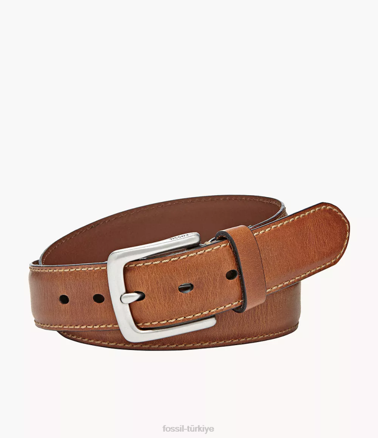 Fossil 6J042025 kahverengi Aiden kemeri aksesuar erkekler