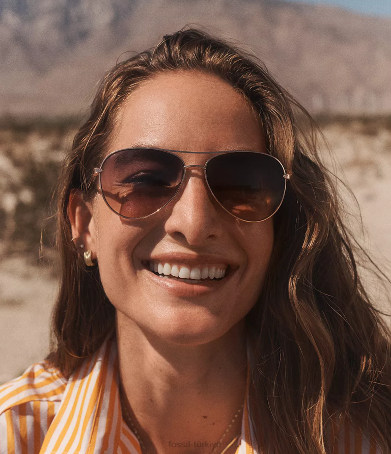 Fossil 6J041964 pembe brynley havacı güneş gözlüğü aksesuar kadınlar