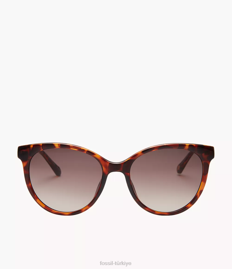 Fossil 6J041976 kahverengi rileigh yuvarlak güneş gözlüğü aksesuar kadınlar