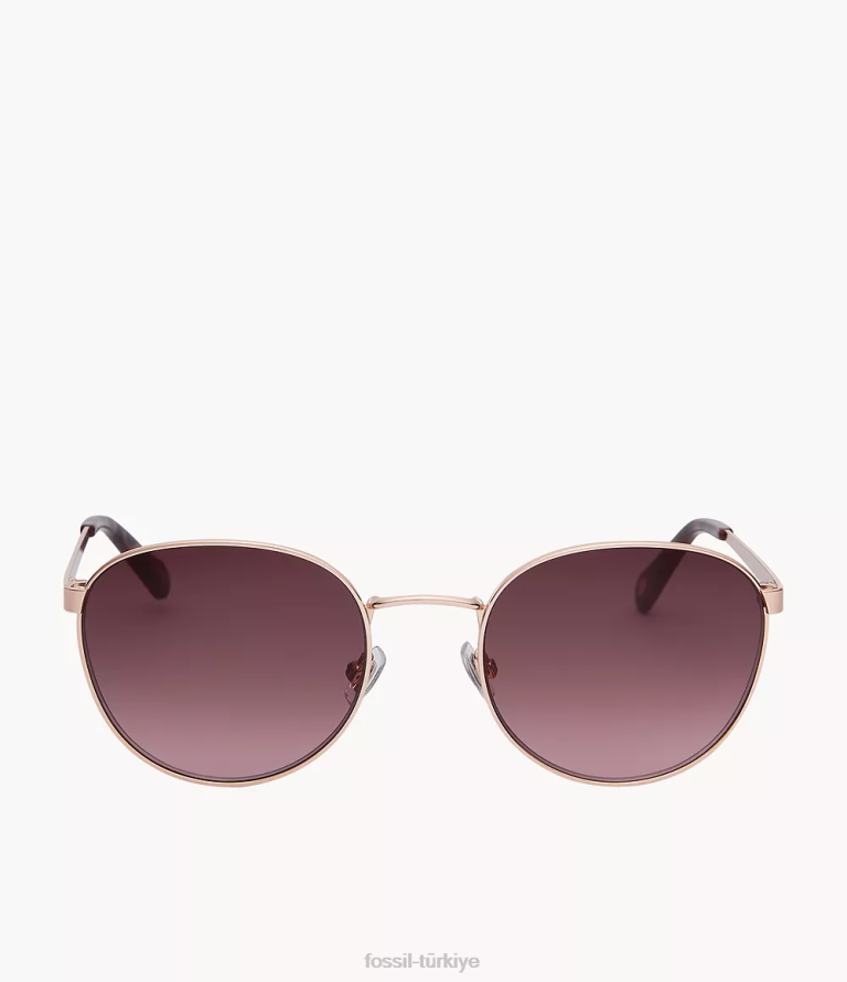 Fossil 6J041983 kahverengi winnie yuvarlak güneş gözlüğü aksesuar kadınlar