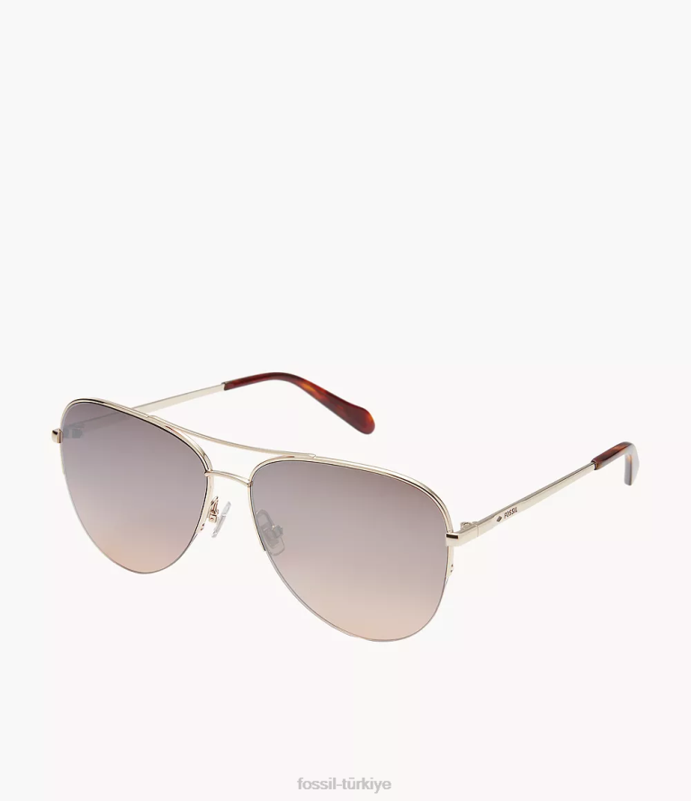 Fossil 6J041987 kahverengi tiana havacı güneş gözlüğü aksesuar kadınlar