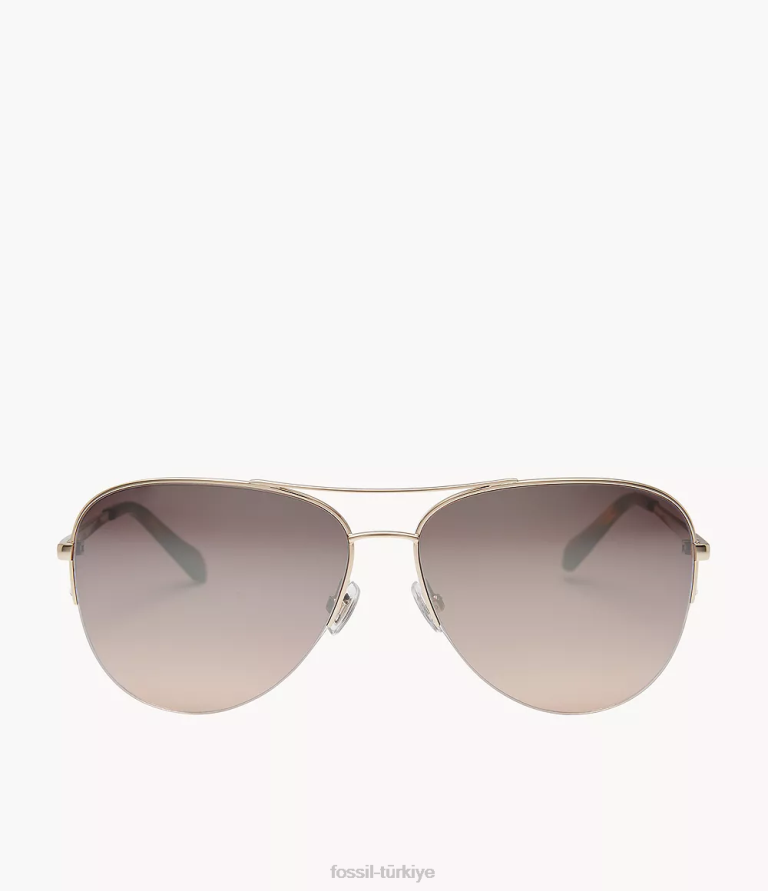 Fossil 6J041987 kahverengi tiana havacı güneş gözlüğü aksesuar kadınlar