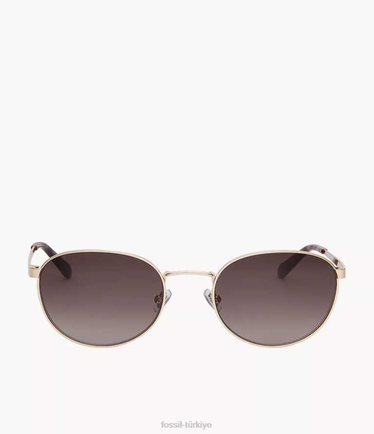 Fossil 6J041992 kahverengi winnie yuvarlak güneş gözlüğü aksesuar kadınlar