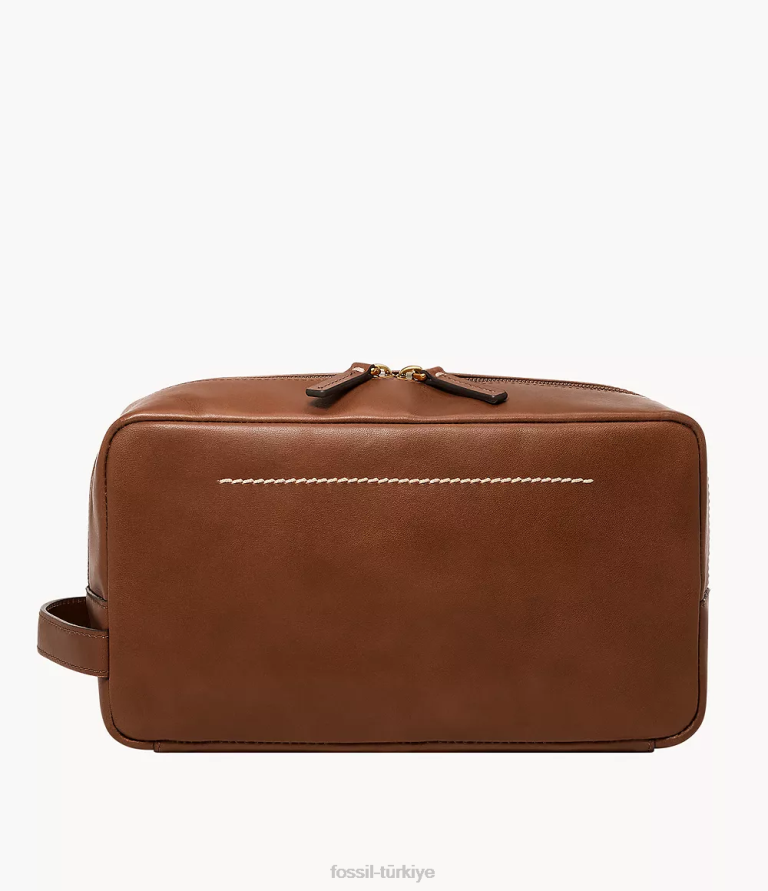 Fossil 6J042006 kahverengi westover tek kulplu tıraş seti çanta erkekler