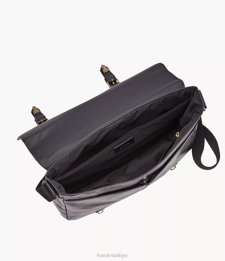 Fossil 6J041640 siyah mil habercisi çanta erkekler