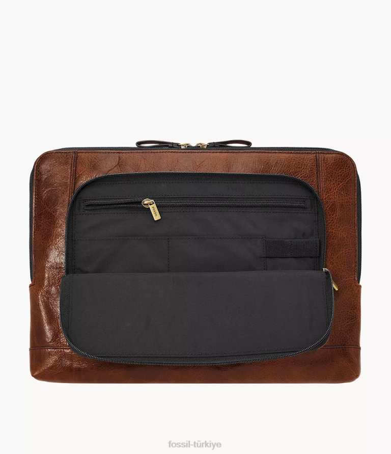 Fossil 6J042029 konyak Dillon dizüstü bilgisayar folyosu çanta erkekler