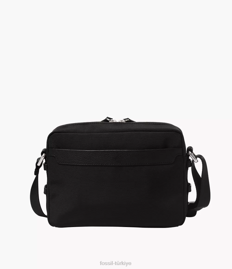 Fossil 6J041632 siyah wyatt kamera çantası çanta erkekler