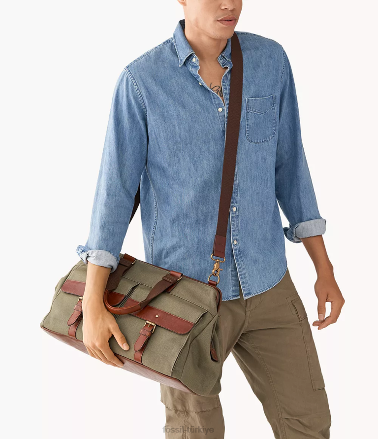 Fossil 6J041649 zeytin kilometre sporu çanta erkekler