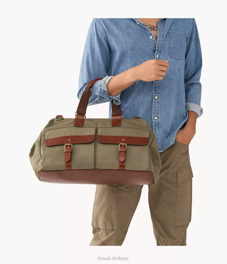 Fossil 6J041649 zeytin kilometre sporu çanta erkekler