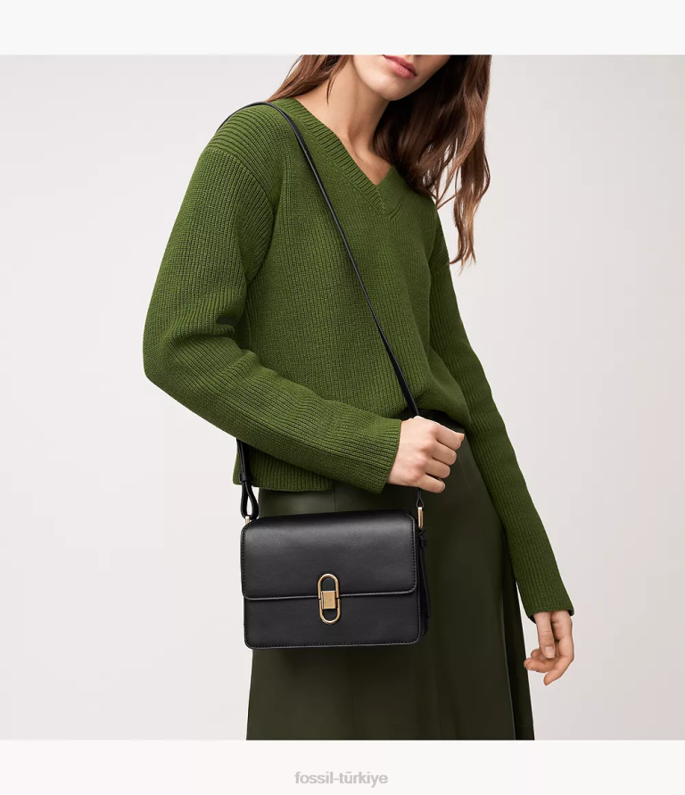 Fossil 6J04283 siyah avondale küçük çapraz gövde çanta kadınlar