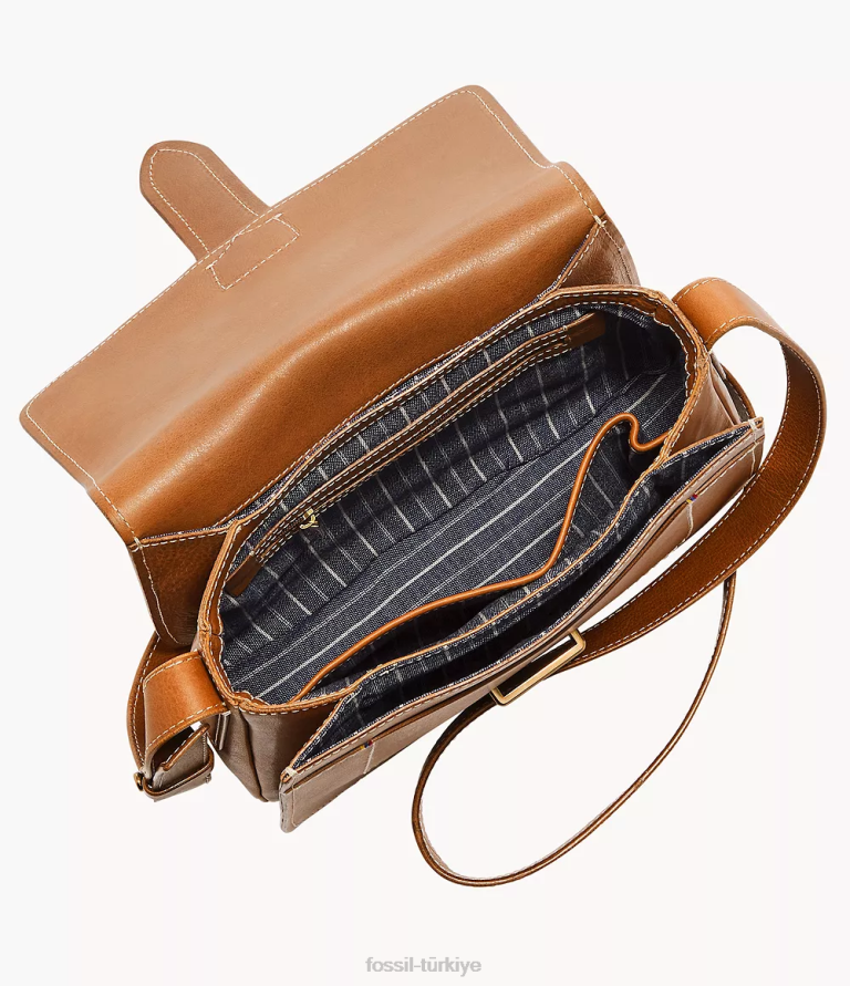 Fossil 6J04284 konyak tremont kapaklı çapraz gövde çanta kadınlar