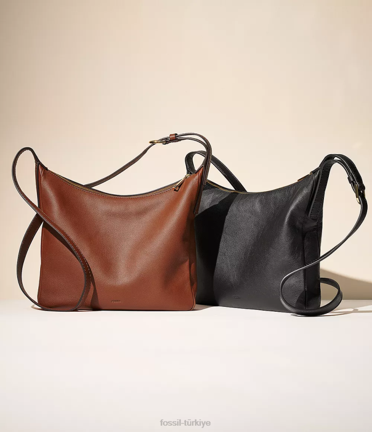 Fossil 6J04290 siyah cecilia üst fermuarlı çapraz askı çanta kadınlar