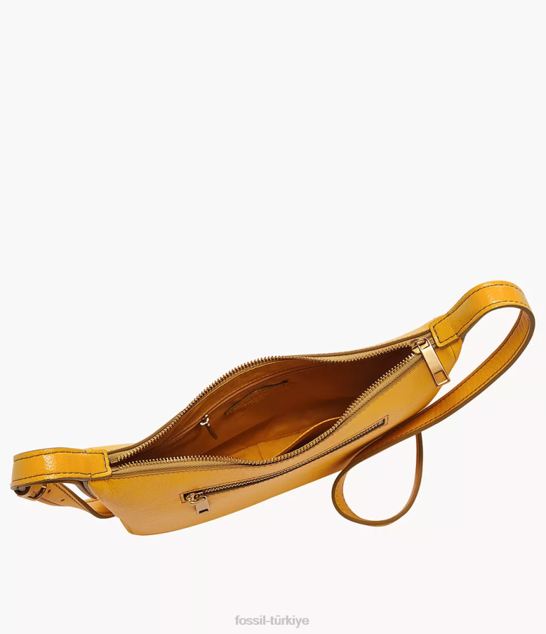 Fossil 6J04295 sarı cecilia küçük çapraz vücut çanta kadınlar