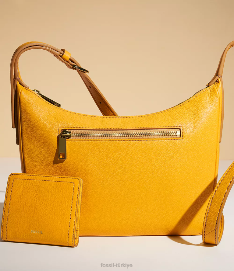 Fossil 6J04295 sarı cecilia küçük çapraz vücut çanta kadınlar