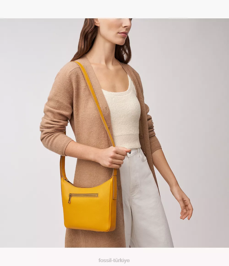 Fossil 6J04295 sarı cecilia küçük çapraz vücut çanta kadınlar