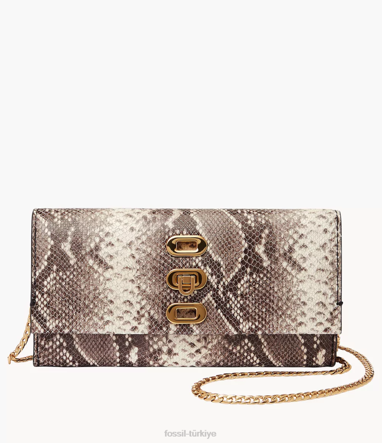 Fossil 6J04298 beyaz penrose cüzdan çapraz askılı çanta kadınlar