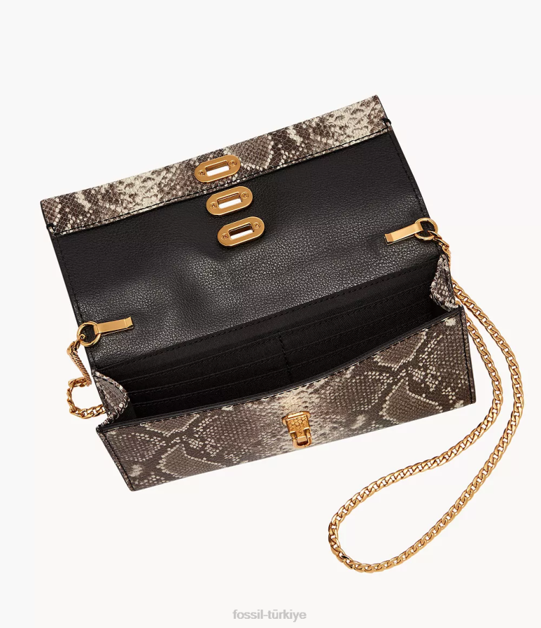 Fossil 6J04298 beyaz penrose cüzdan çapraz askılı çanta kadınlar