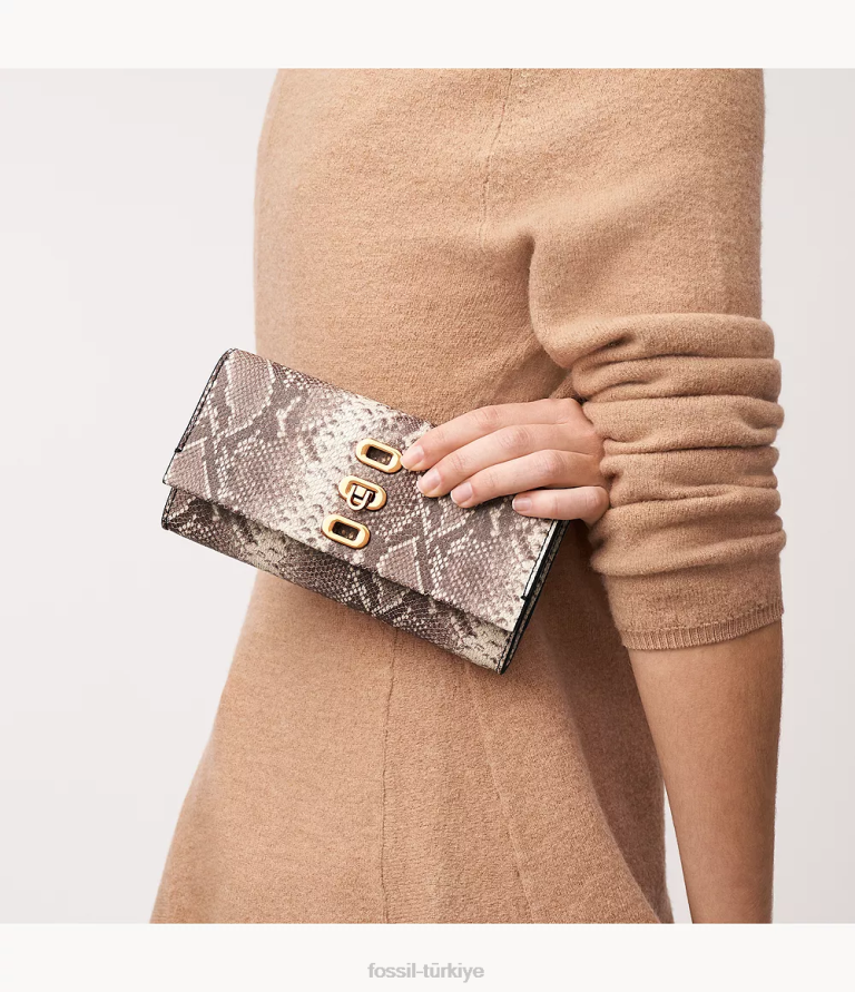 Fossil 6J04298 beyaz penrose cüzdan çapraz askılı çanta kadınlar