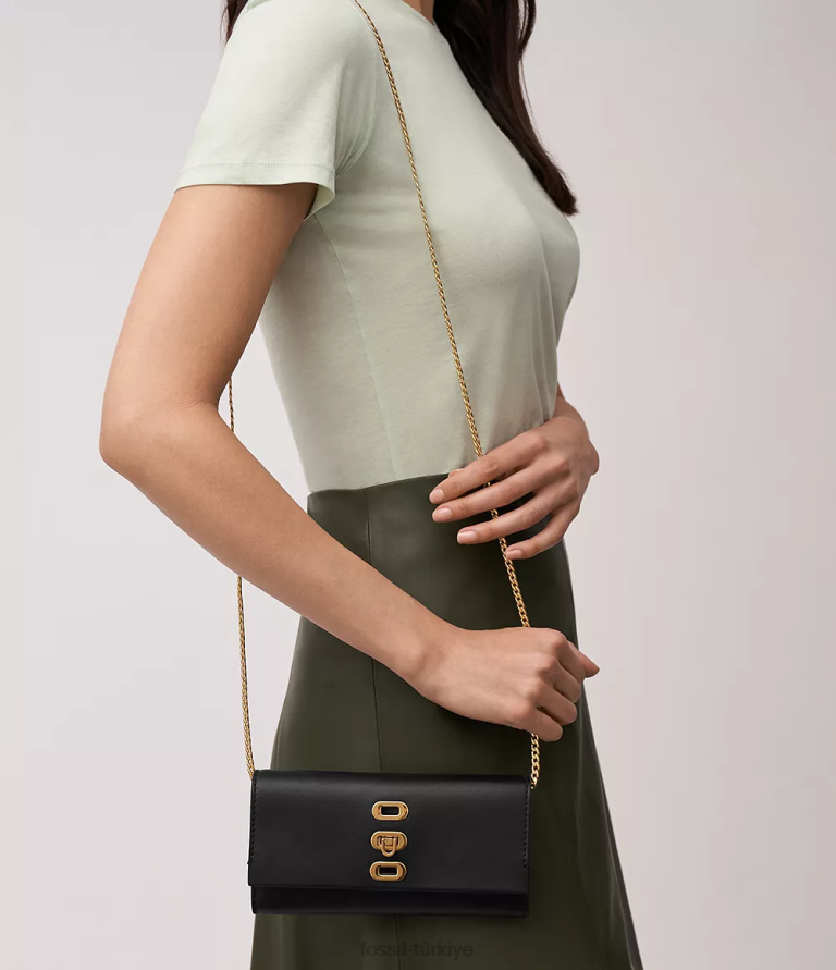 Fossil 6J04310 siyah penrose cüzdan çapraz askılı çanta kadınlar