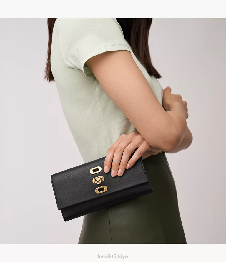 Fossil 6J04310 siyah penrose cüzdan çapraz askılı çanta kadınlar