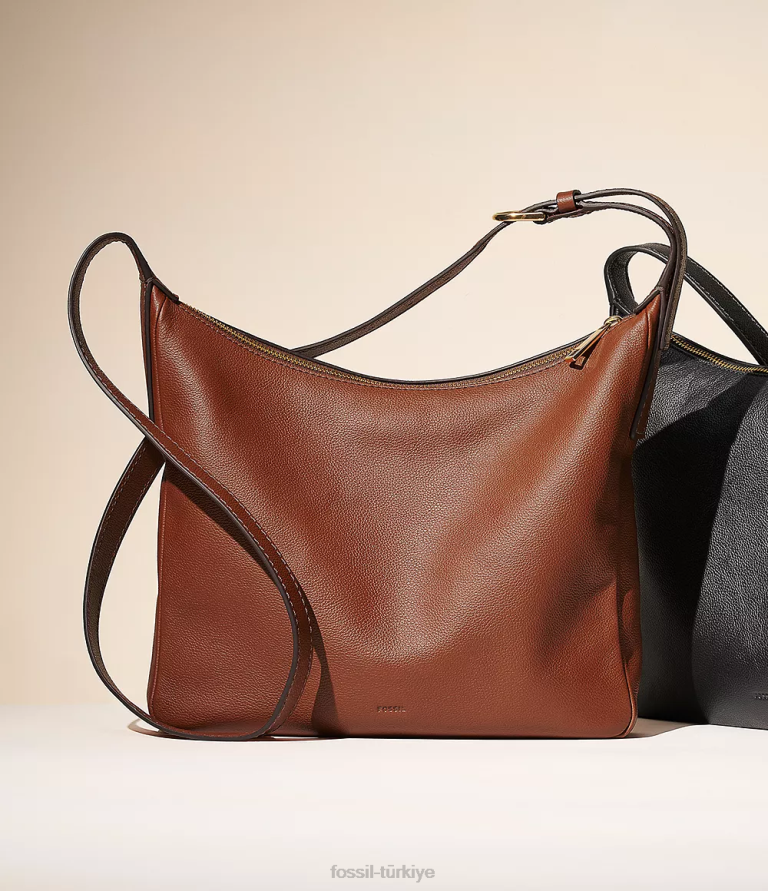 Fossil 6J04311 kahverengi cecilia üst fermuarlı çapraz askı çanta kadınlar