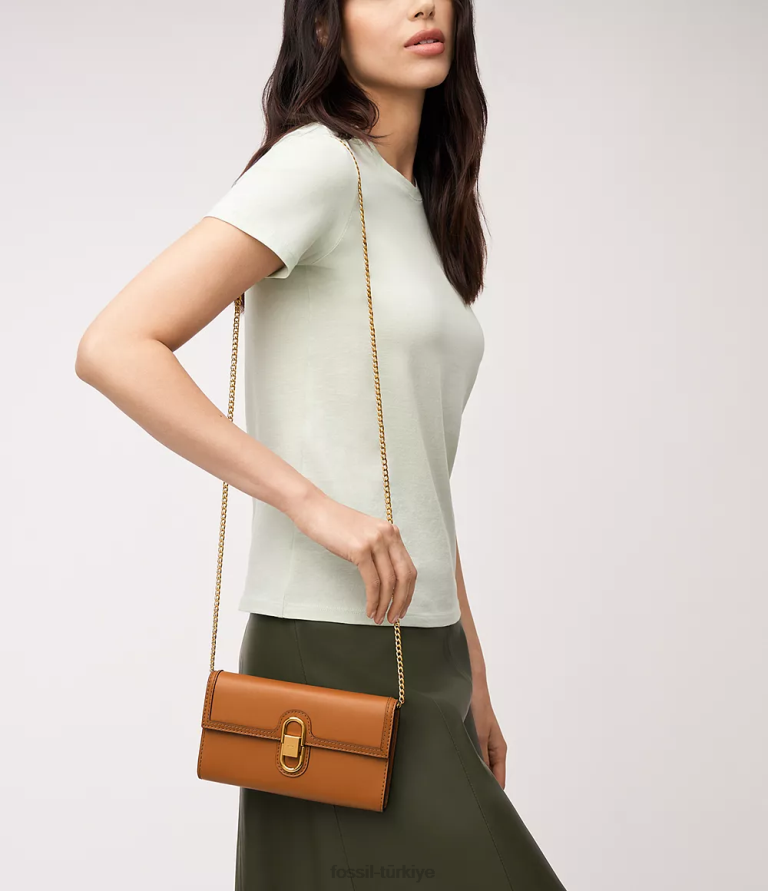 Fossil 6J04312 kahverengi avondale cüzdan çapraz askılı çanta kadınlar