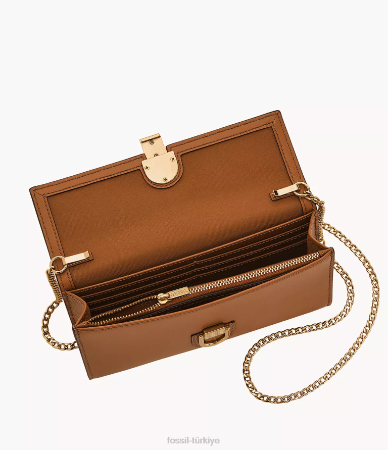 Fossil 6J04312 kahverengi avondale cüzdan çapraz askılı çanta kadınlar