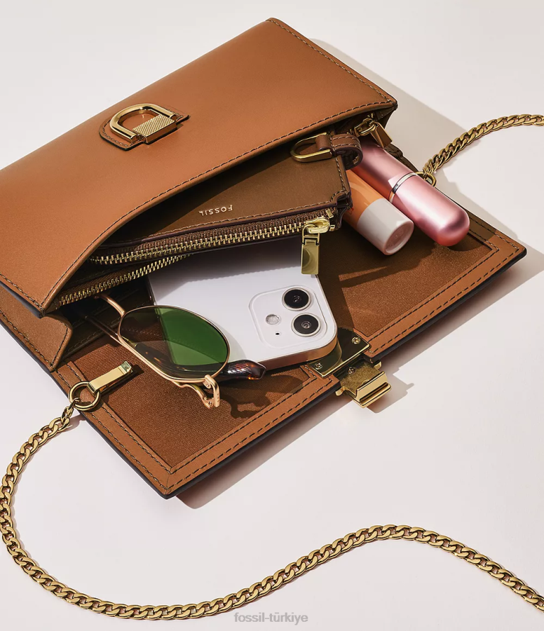 Fossil 6J04312 kahverengi avondale cüzdan çapraz askılı çanta kadınlar
