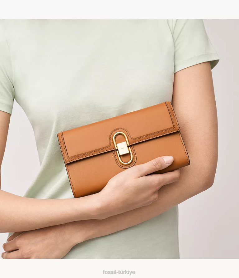 Fossil 6J04312 kahverengi avondale cüzdan çapraz askılı çanta kadınlar