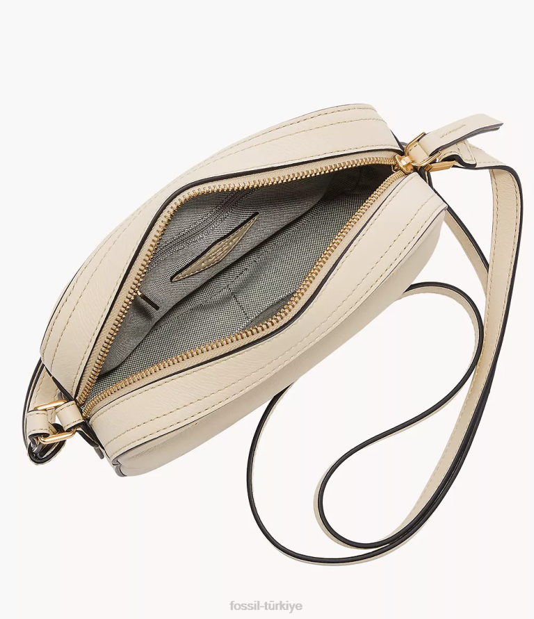 Fossil 6J04314 beyaz liza kamera çantası çanta kadınlar