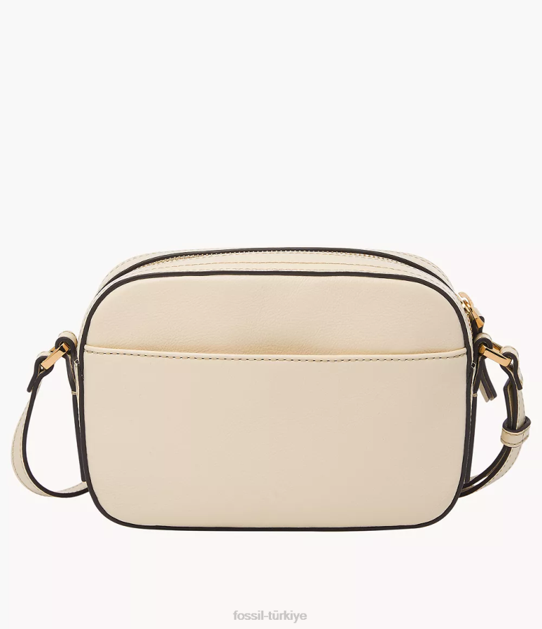 Fossil 6J04314 beyaz liza kamera çantası çanta kadınlar