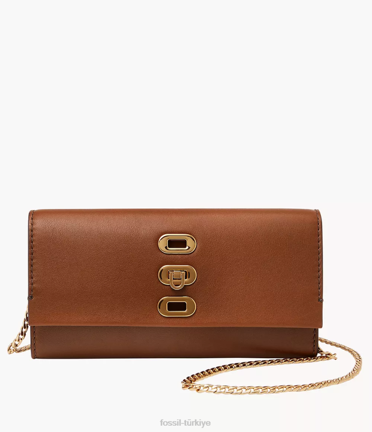 Fossil 6J04315 kahverengi penrose cüzdan çapraz askılı çanta kadınlar