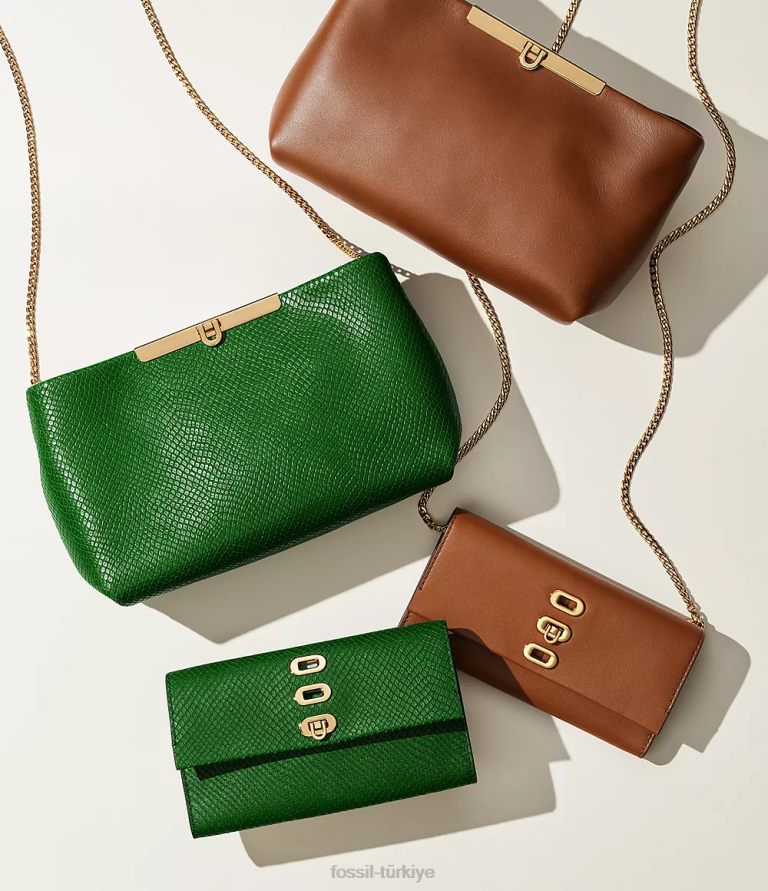 Fossil 6J04315 kahverengi penrose cüzdan çapraz askılı çanta kadınlar