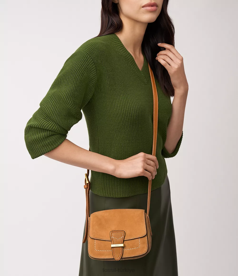 Fossil 6J04317 bronzluk tremont küçük kapaklı çapraz gövde çanta kadınlar