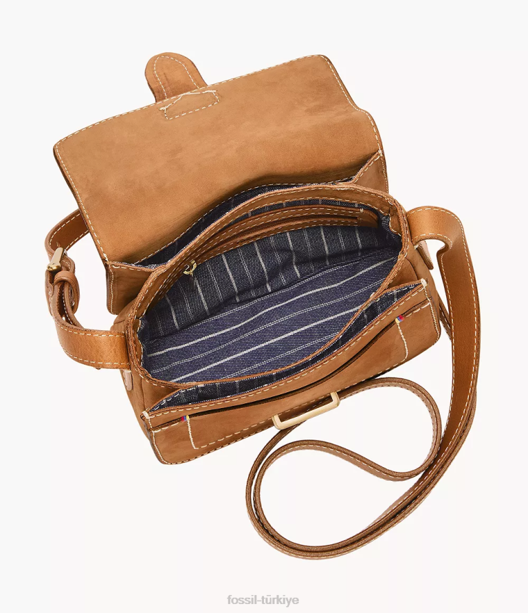 Fossil 6J04317 bronzluk tremont küçük kapaklı çapraz gövde çanta kadınlar