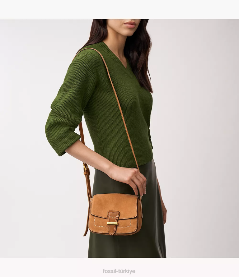 Fossil 6J04317 bronzluk tremont küçük kapaklı çapraz gövde çanta kadınlar