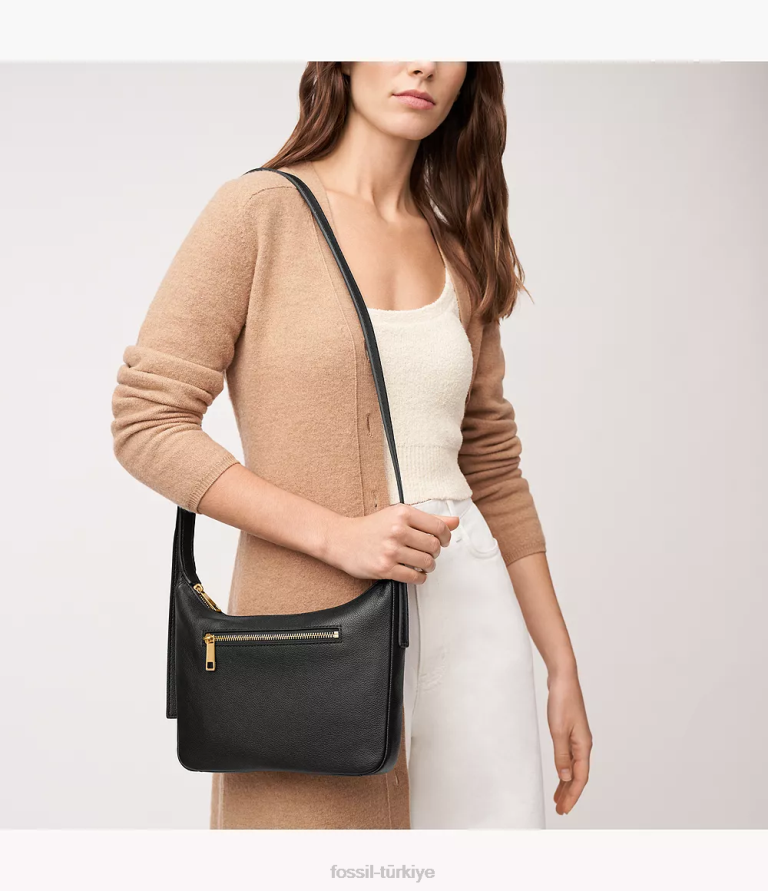 Fossil 6J04318 siyah cecilia küçük çapraz vücut çanta kadınlar