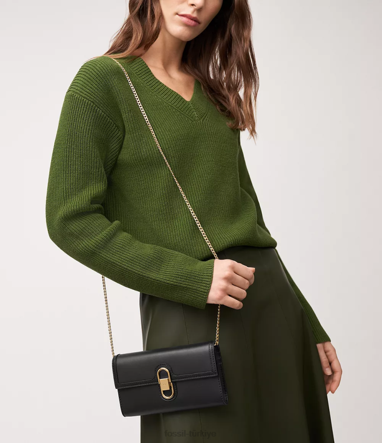 Fossil 6J04323 siyah avondale cüzdan çapraz askılı çanta kadınlar