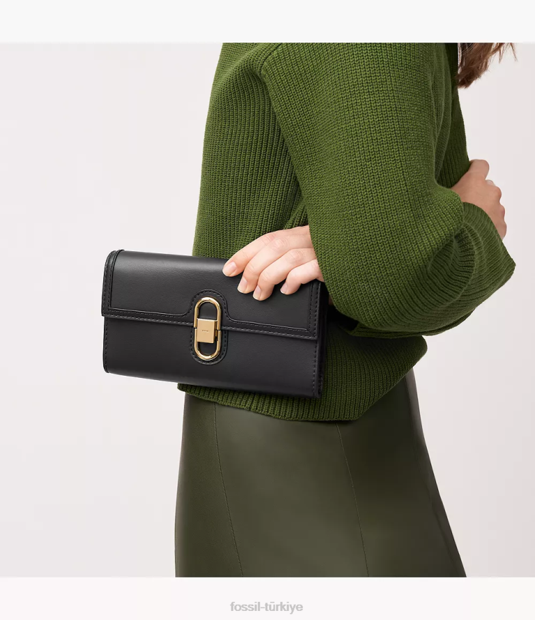 Fossil 6J04323 siyah avondale cüzdan çapraz askılı çanta kadınlar