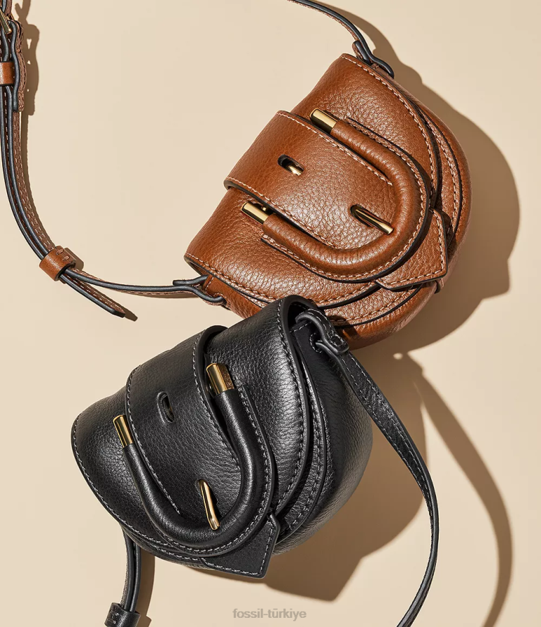 Fossil 6J04324 siyah harwell küçük kapaklı çapraz gövde çanta kadınlar