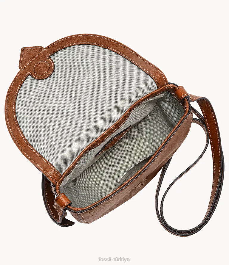 Fossil 6J04325 kahverengi harwell küçük kapaklı çapraz gövde çanta kadınlar