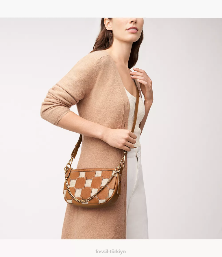 Fossil 6J04326 açık kahverengi jolie baget çanta kadınlar
