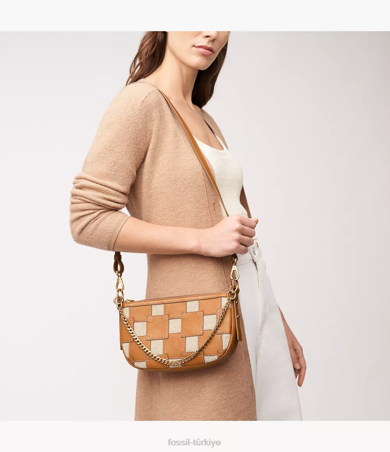 Fossil 6J04326 açık kahverengi jolie baget çanta kadınlar