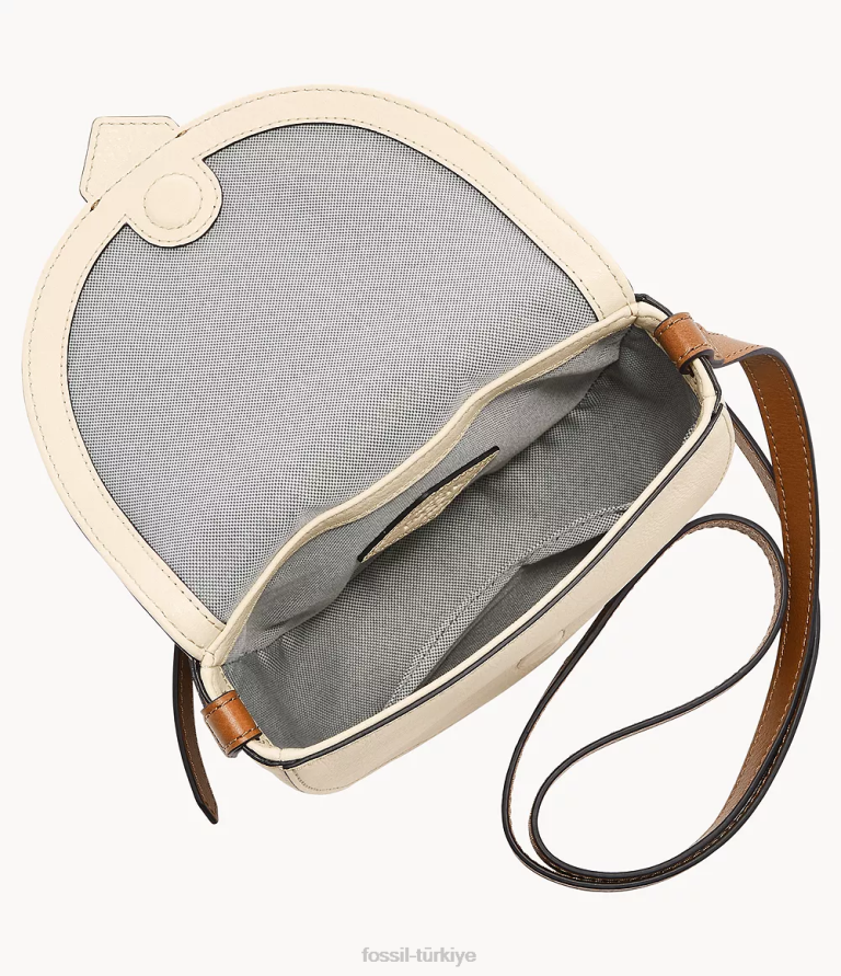 Fossil 6J04327 beyaz harwell küçük kapaklı çapraz gövde çanta kadınlar
