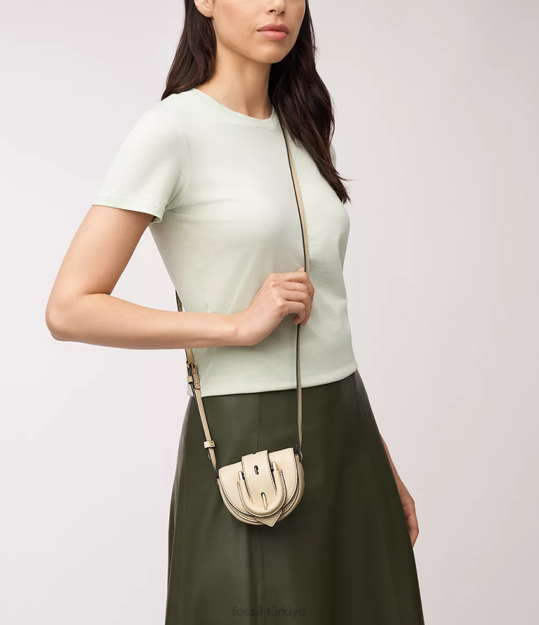 Fossil 6J04331 beyaz harwell mikro kapaklı çapraz gövde çanta kadınlar