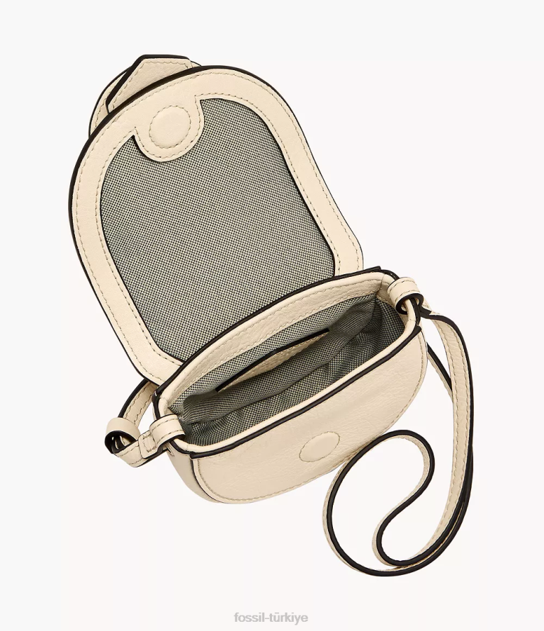 Fossil 6J04331 beyaz harwell mikro kapaklı çapraz gövde çanta kadınlar